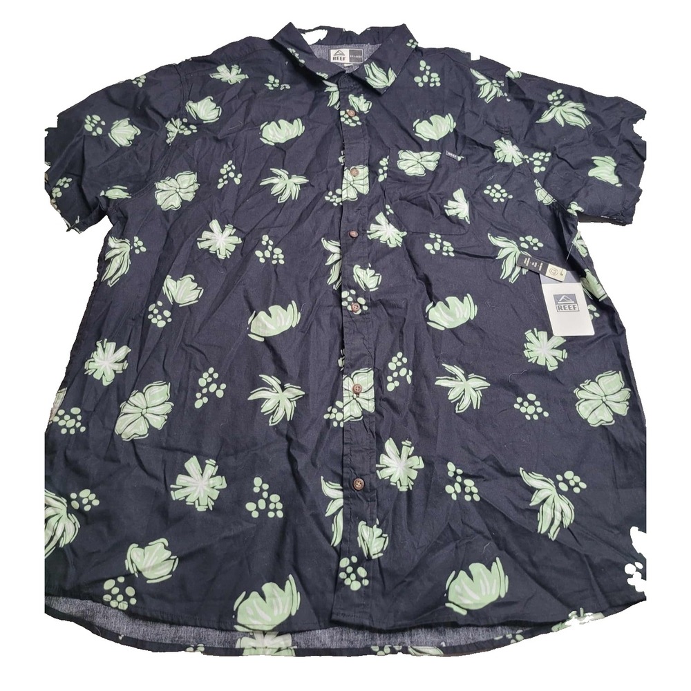 Reef Short Sleeve Button Down Shirt Men's XXL NEW WITH TAGS